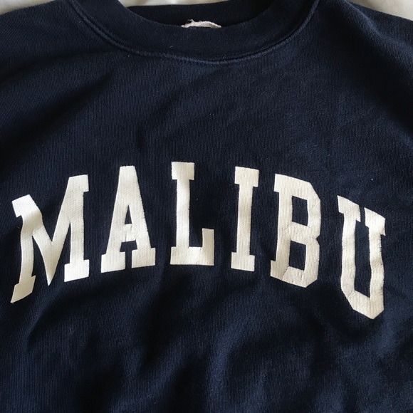 Navy Brandy Melville Malibu Crewneck - Picture 2 of 6